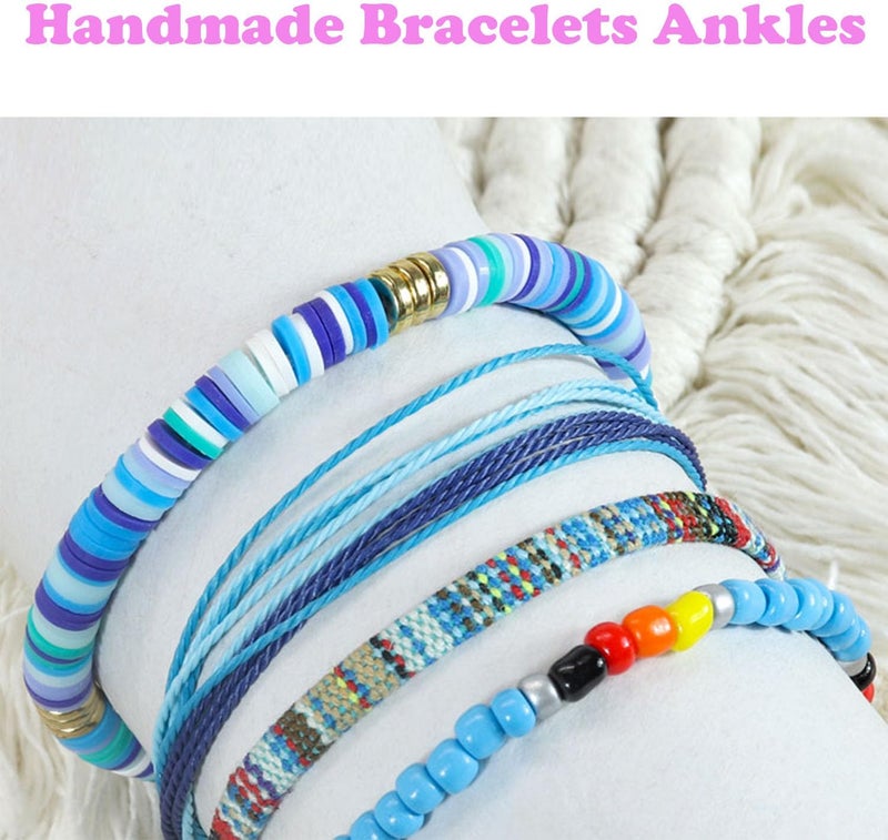 Mannikesi Beach Bracelet Set for Men and Women, Surfer Men Bracelet, Braided Boho Summer Bracelets Adjustable Men's Bracelet Handmade Women Bracelet String Rope Ankle Bracelets Birthday Gift - Image 5